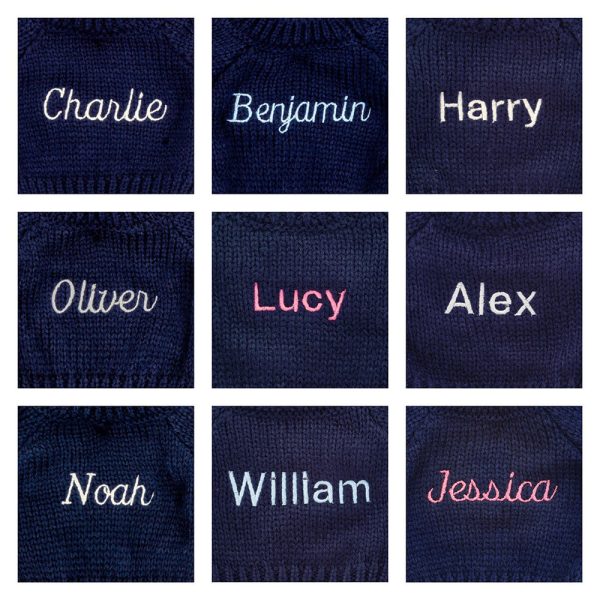 Bashful Pink Bunny with Personalised Navy Jumper